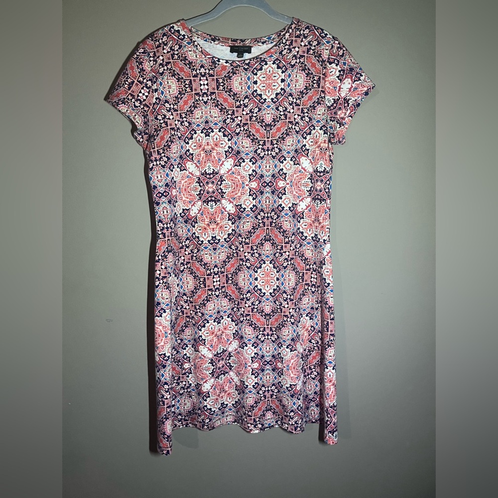 The Limited Pink and Blue Geometric Mini Dress